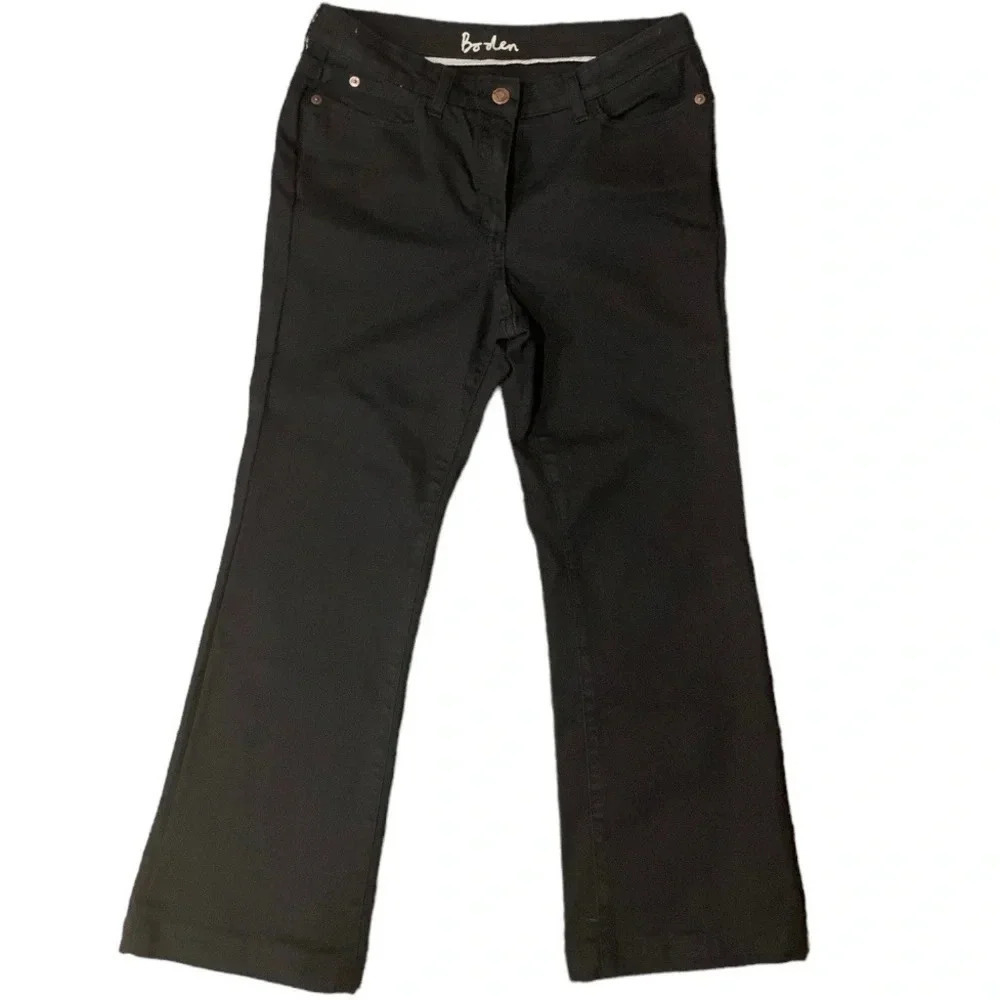 Boden Women’s Denim Black Cotton Stretchy Jeans Neutral Preppy Mod Comfort